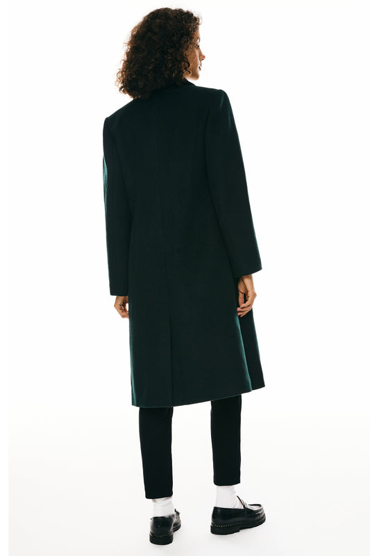 Orolay Double Breasted Pea Wool Coat #color_dark green