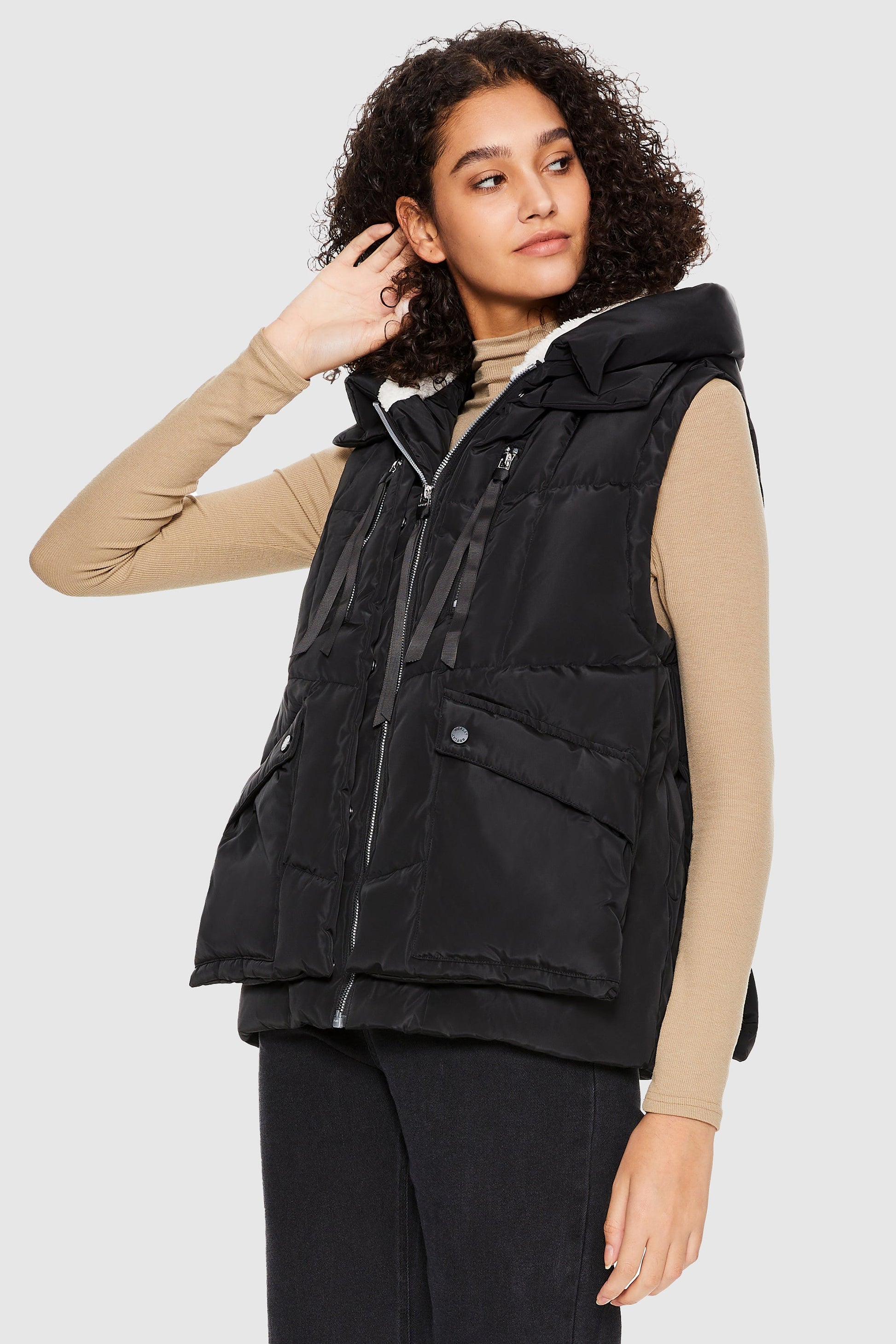 Oroaly Cropped Puffer Down Vest Blue Glass / L