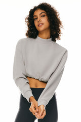 Cropped Casual Sweatshirt - Orolay, #color_Quiet Gray