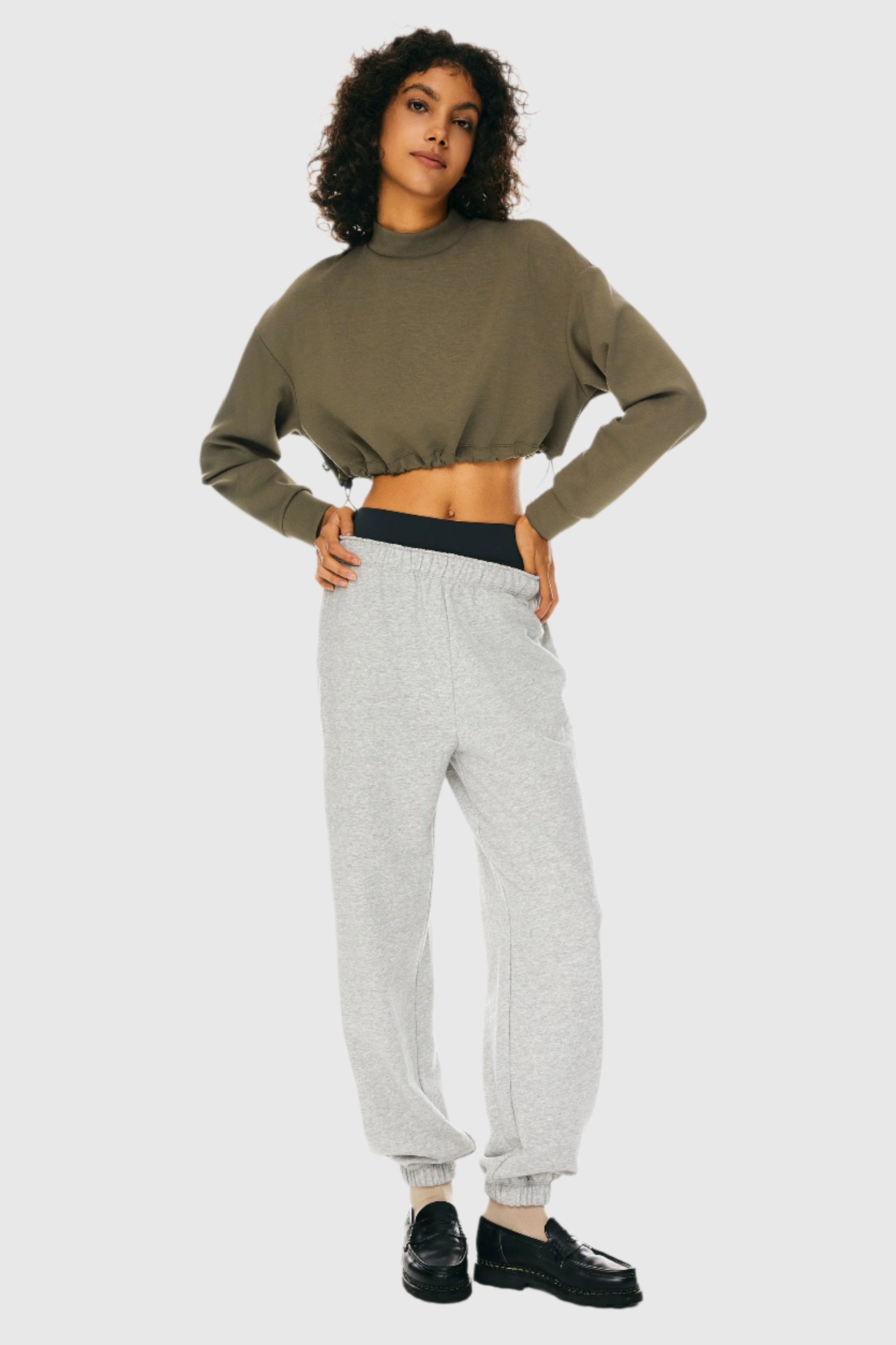 Cropped Casual Sweatshirt - Orolay, #color_Sepia