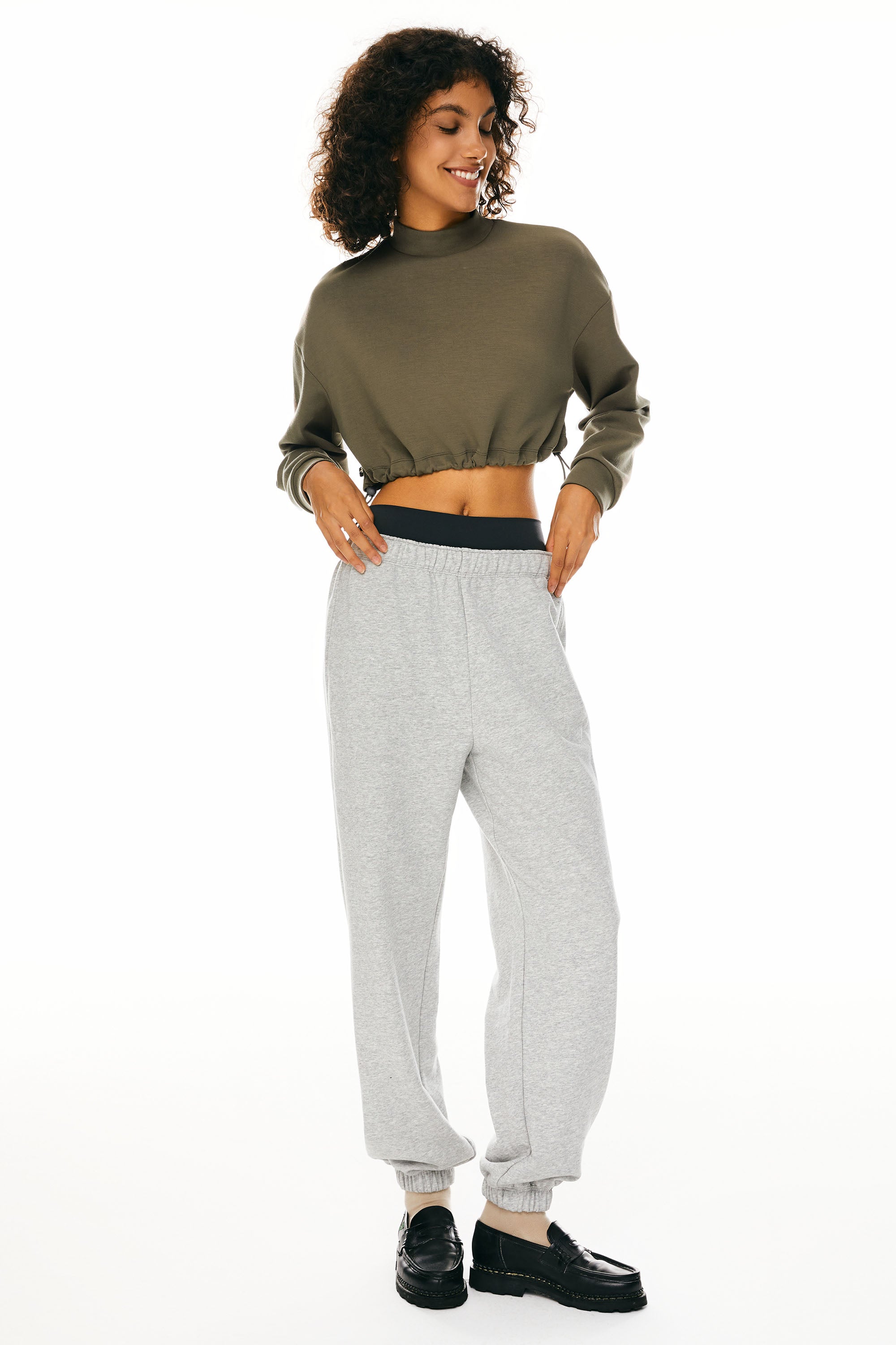 Cropped Casual Sweatshirt - Orolay, #color_Sepia