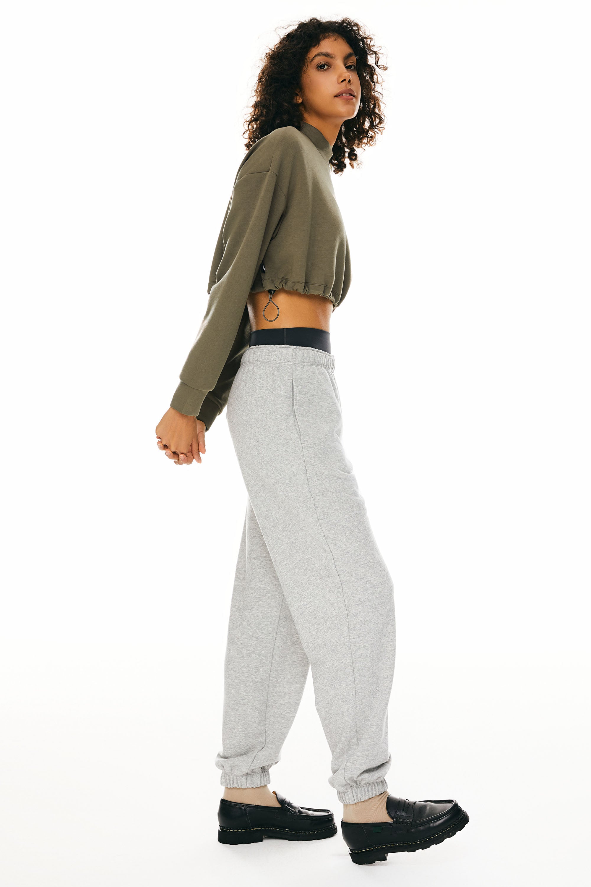 Cropped Casual Sweatshirt - Orolay, #color_Sepia