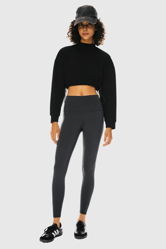 Cropped Casual Sweatshirt - Orolay, #color_Black