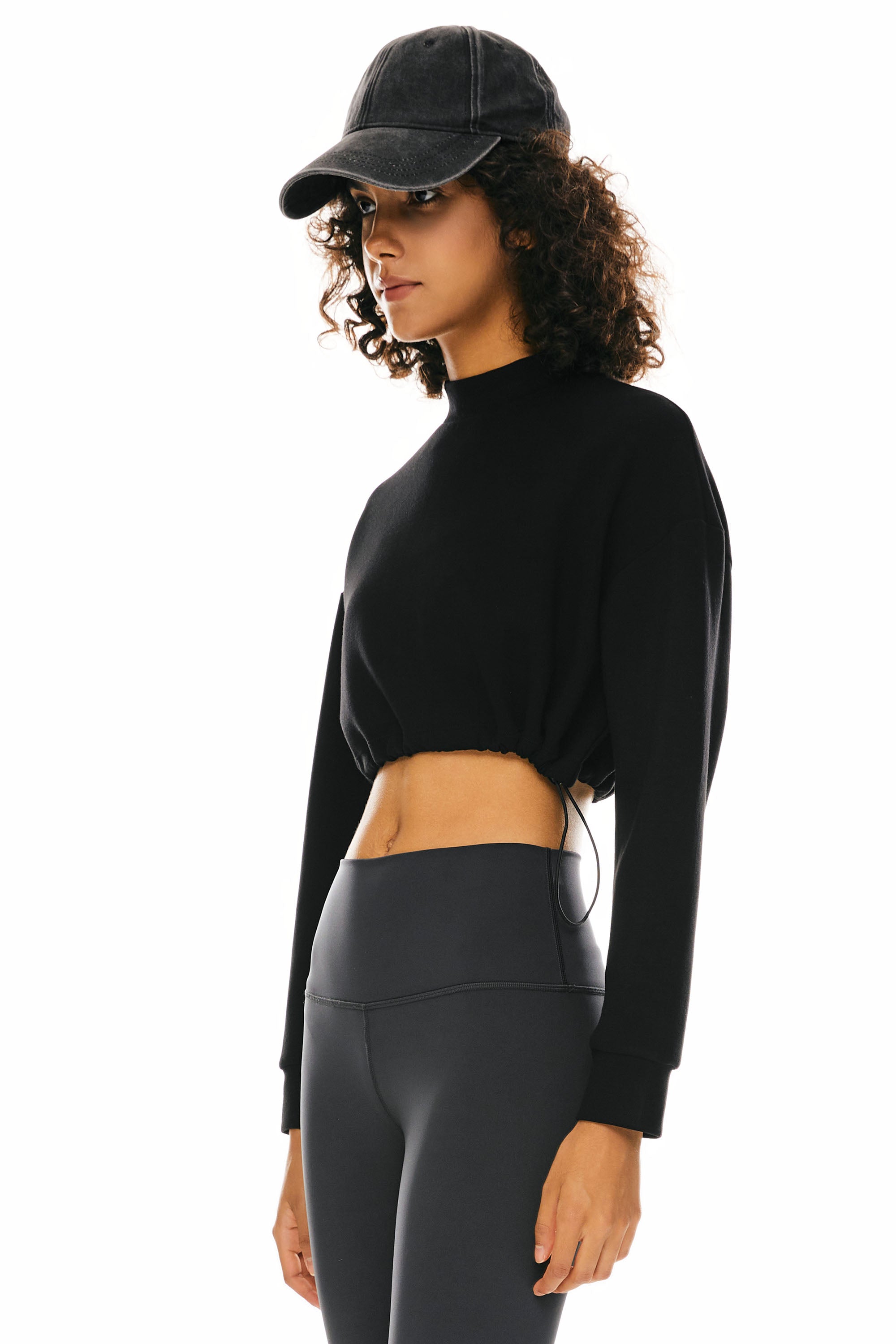 Cropped Casual Sweatshirt - Orolay, #color_Black