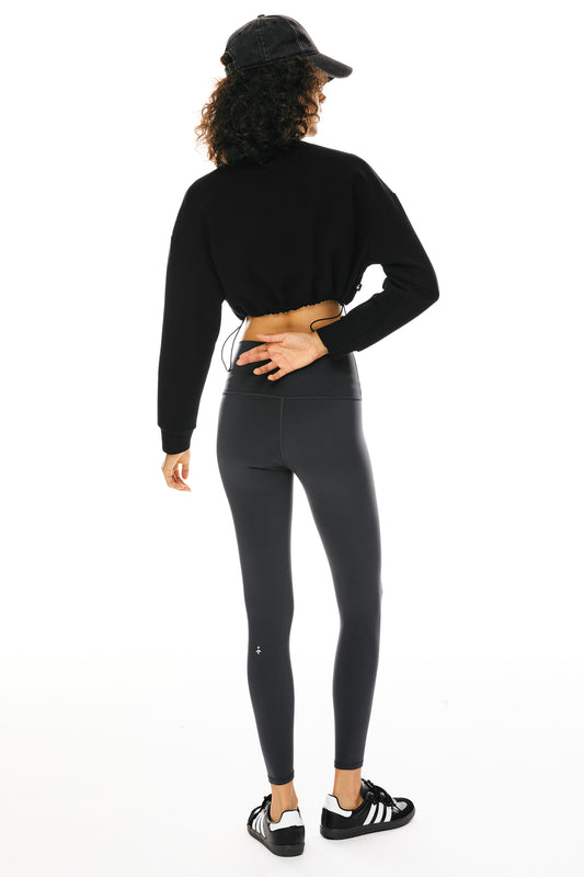 Cropped Casual Sweatshirt - Orolay, #color_Black