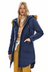 Orolay-Drawstring Hooded Thickened Down Coat-#color_Beacon Blue