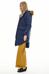 Orolay-Drawstring Hooded Thickened Down Coat-#color_Beacon Blue