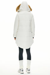 Orolay-Drawstring Hooded Thickened Down Coat-#color_White