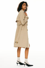 Image 2 of 3/4 Belted Double-Breasted Trench from Orolay - #color_Frosted Almond