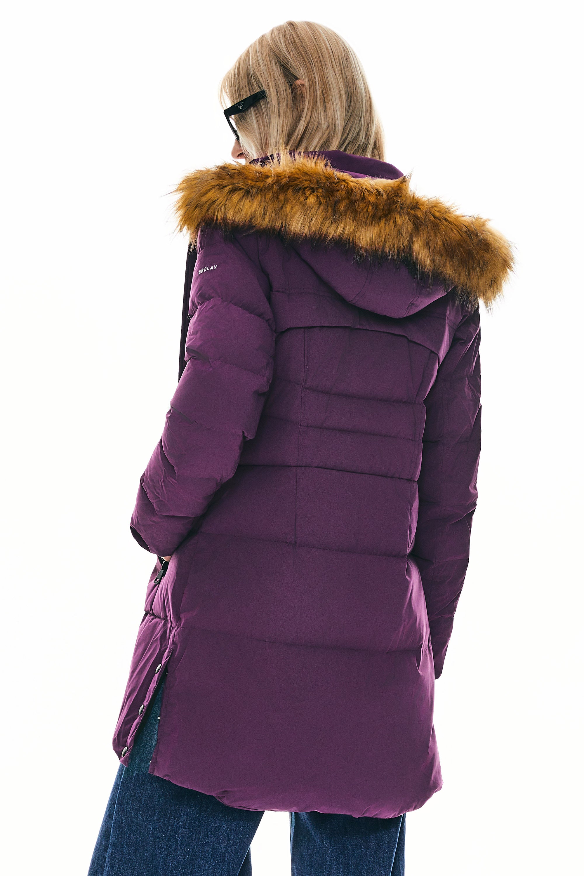 Orolay-Faux Fur Trim Hood Winter Down Jacket-#color_Charisma