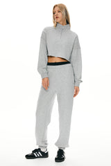 Orolay-Half-Zip-Crop-Sweatshirts-#color_Heather