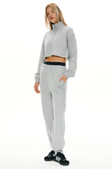 Orolay-Half-Zip-Crop-Sweatshirts-#color_Heather