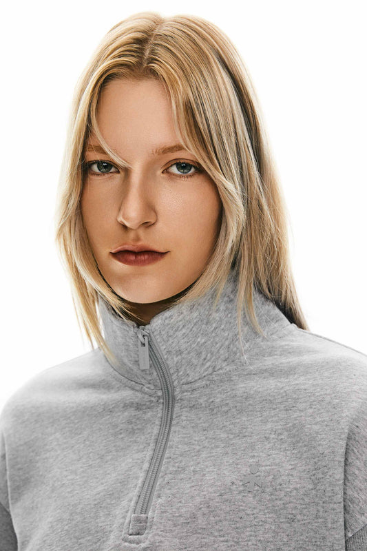 Orolay-Half-Zip-Crop-Sweatshirts-#color_Heather