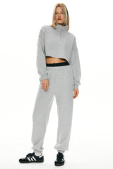 Orolay-Half-Zip-Crop-Sweatshirts-#color_Heather