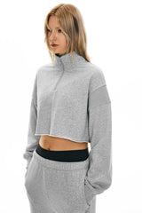 Orolay-Half-Zip-Crop-Sweatshirts-#color_Heather