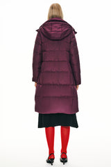 Hooded Winter Two - Way Zipper Down Coat - Orolay, #color_Raspberry Coulis