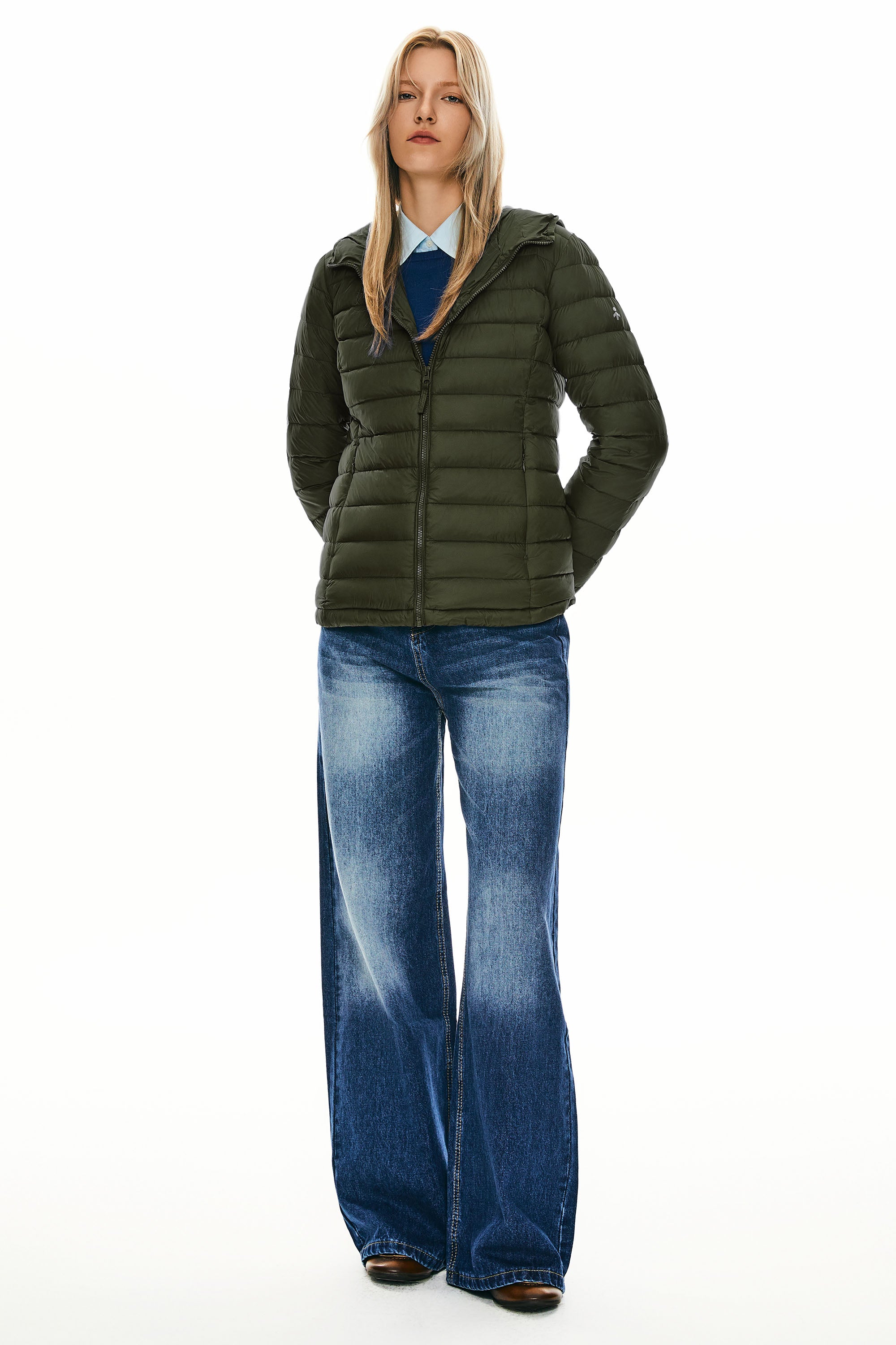 Orolay-Lightweight Packable Down Jacket with Stand Collar-#color_Sea Turtle