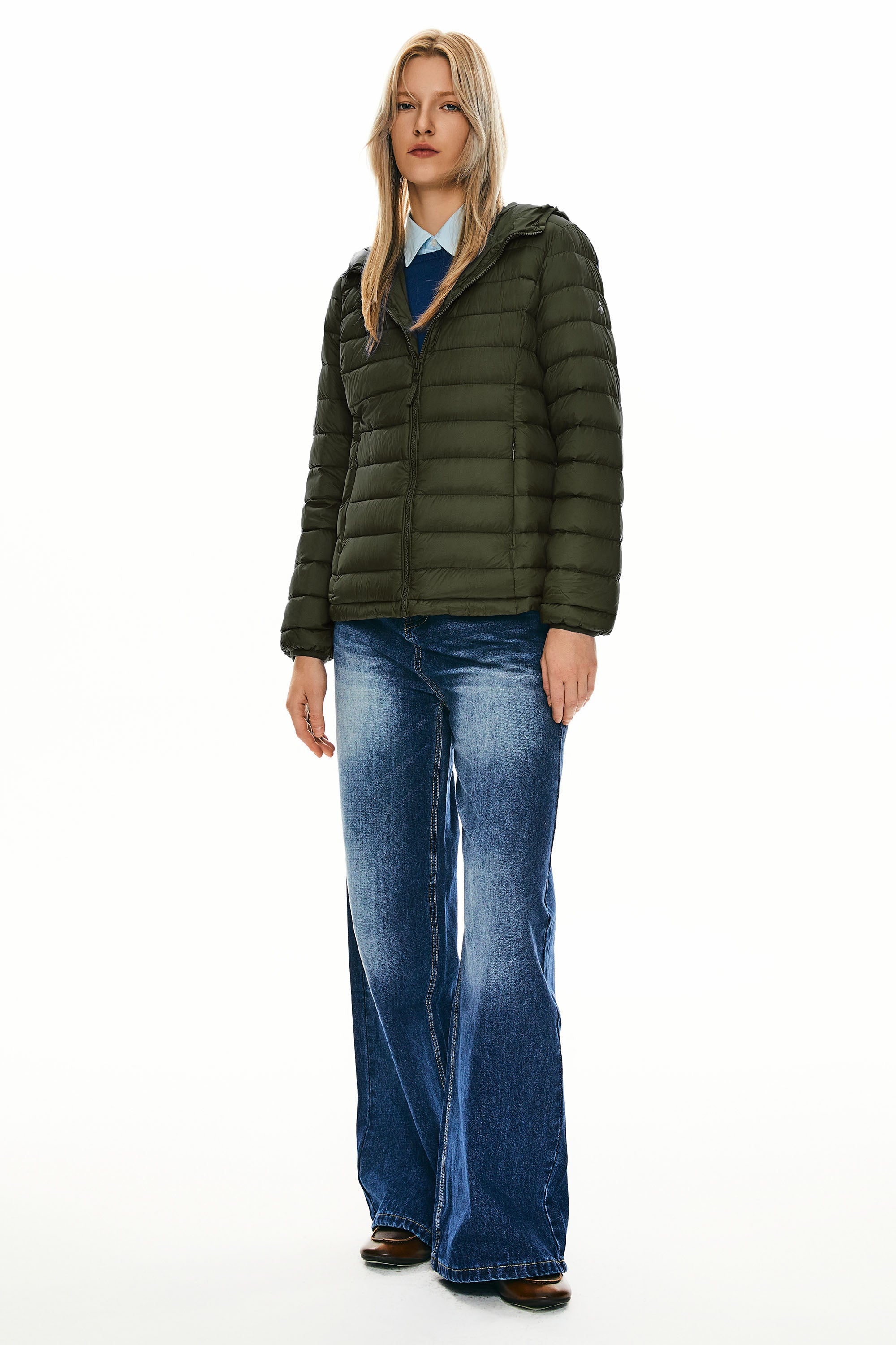 Orolay-Lightweight Packable Down Jacket with Stand Collar-#color_Sea Turtle