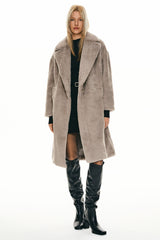 Orolay-Long Teddy Coat-#color_Shadow Gray