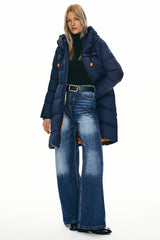 Orolay Long Thickened Hooded Down Jacket women #color_Blueprint