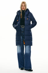 Orolay Long Thickened Hooded Down Jacket women #color_Blueprint