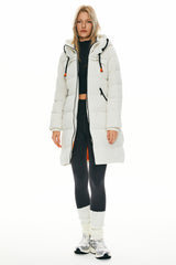 Orolay Long Thickened Hooded Down Jacket women #color_White