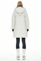 Orolay Long Thickened Hooded Down Jacket women #color_White