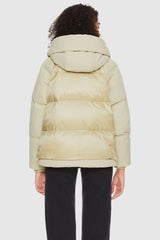 Orolay-092 Colorlay Cropped Hooded Puffer Jacket-#color_Almond Milk