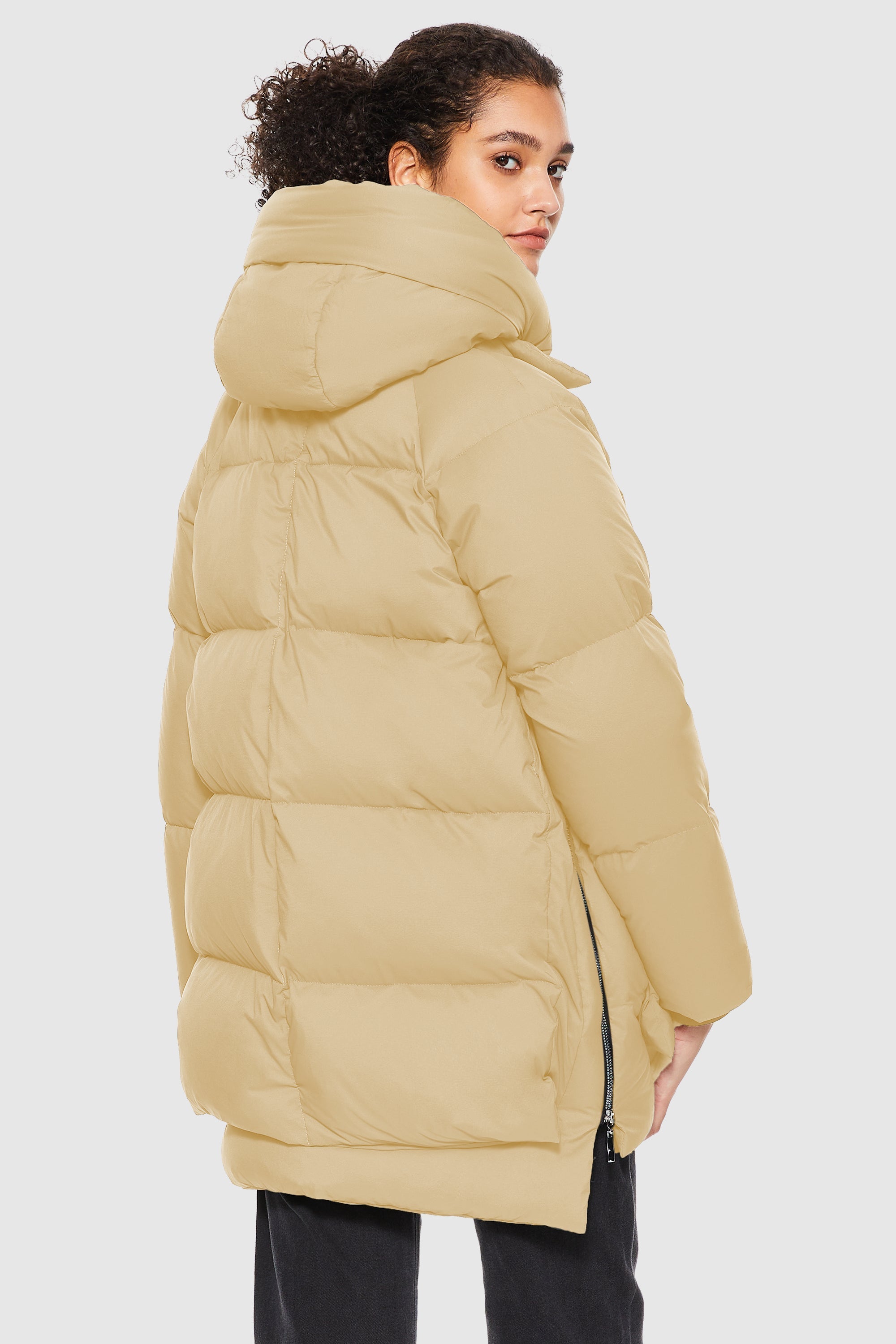 Orolay-092 Thickened Hooded Puffer Jacket-#color_Khaki