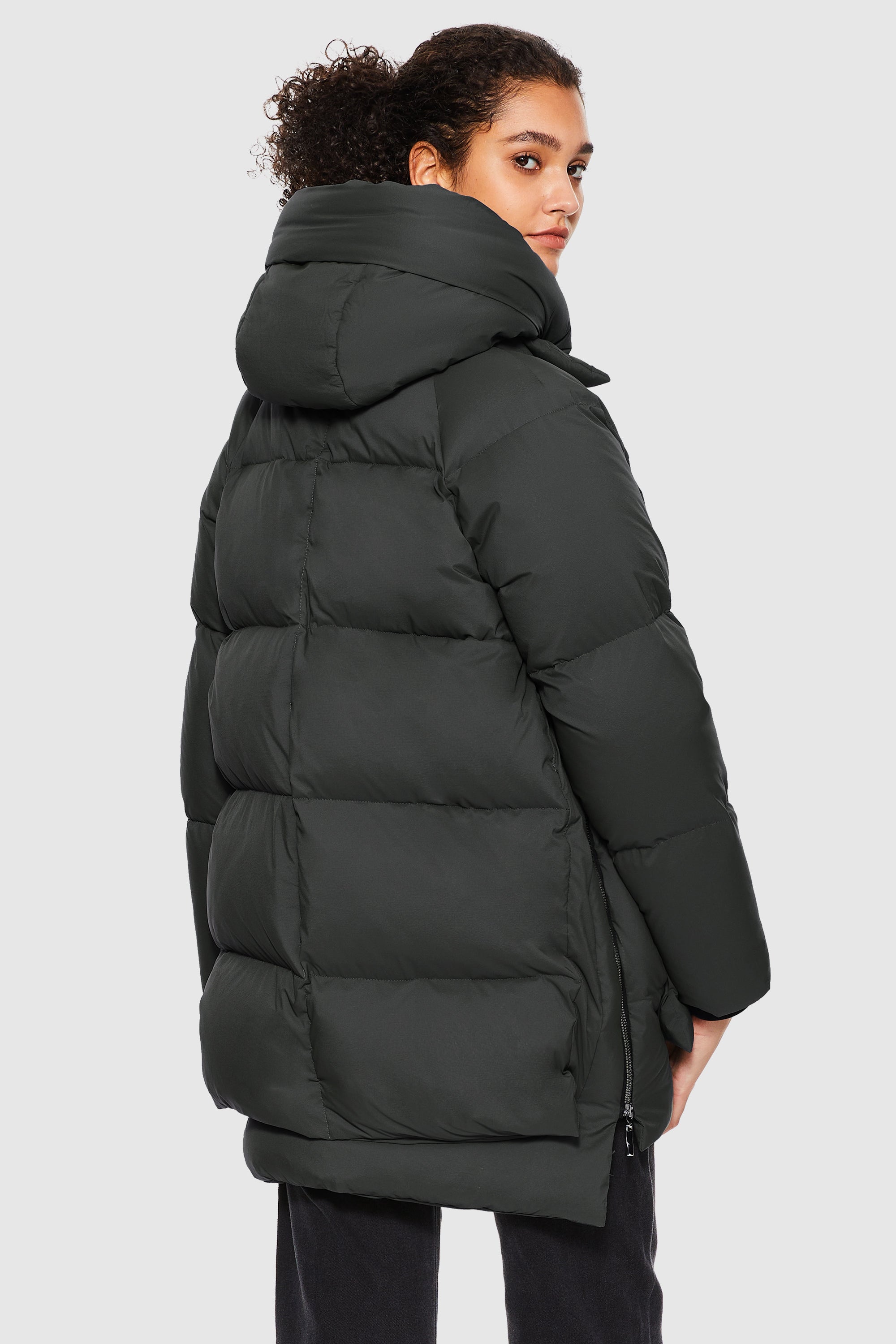 Orolay-092 Thickened Hooded Puffer Jacket-#color_Volcanic Ash