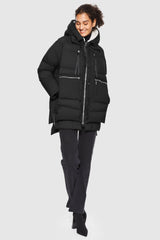 Orolay-092 Thickened Hooded Puffer Jacket-#color_Black