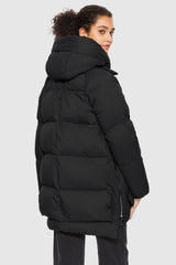 Orolay-092 Thickened Hooded Puffer Jacket-#color_Black