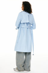 Orolay-3/4 Belted Double-Breasted Trench-women 3/4 Belted Double-Breasted Trench from Orolay - #color_Clear Sky