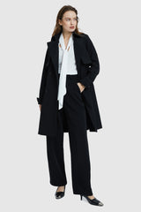 Orolay-3/4 Trench with Removable Vest-#color_Black