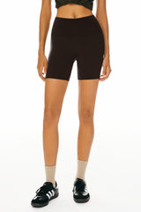 Orolay-5" High-Rise Yoga Shorts-Image 2 of 5" High-Rise Yoga Shorts from Orolay - #color_Dark Brown