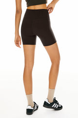 Orolay-5" High-Rise Yoga Shorts-Image 3 of 5" High-Rise Yoga Shorts from Orolay - #color_Dark Brown