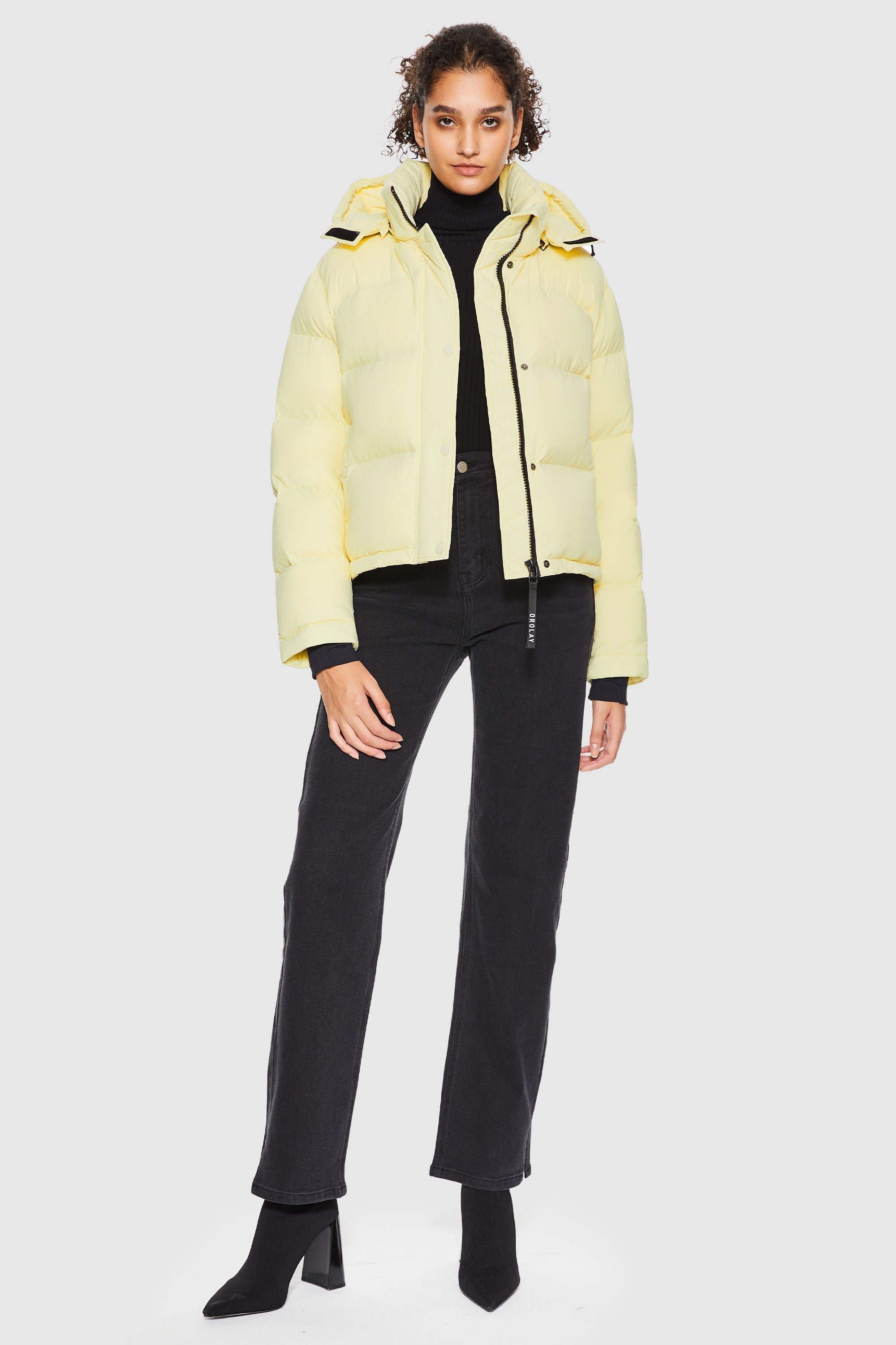 Orolay-Aurora Cropped Thermal Puffer-#color_Lightyellow