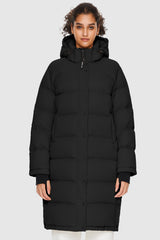 Orolay-Aurora Long Detachable Hooded Down Parka-#color_Black