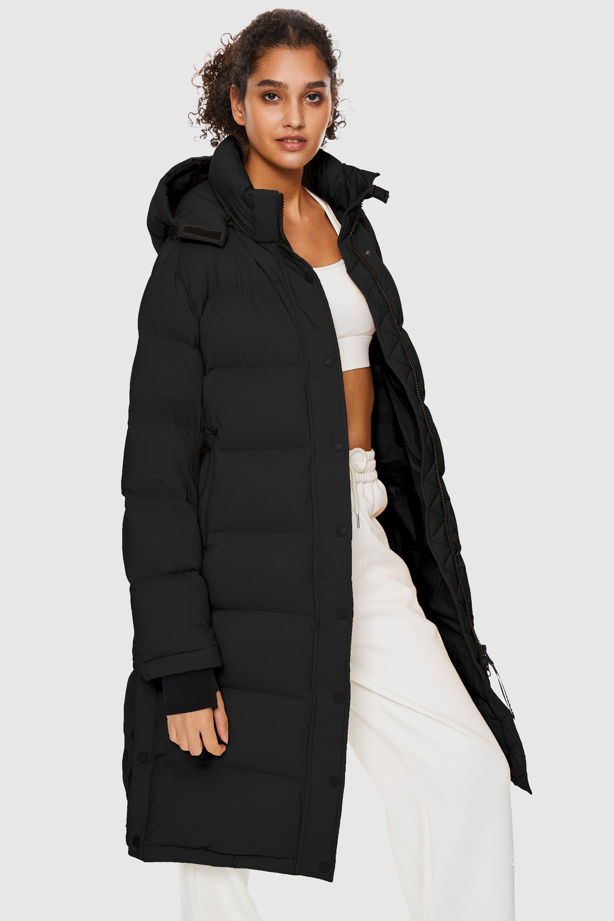 Orolay-Aurora Long Detachable Hooded Down Parka-#color_Black