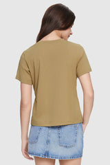 Orolay-Basic Crewneck T-Shirt-#color_Bronze Mist