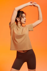 Orolay-Basic Crewneck T-Shirt-#color_Bronze Mist