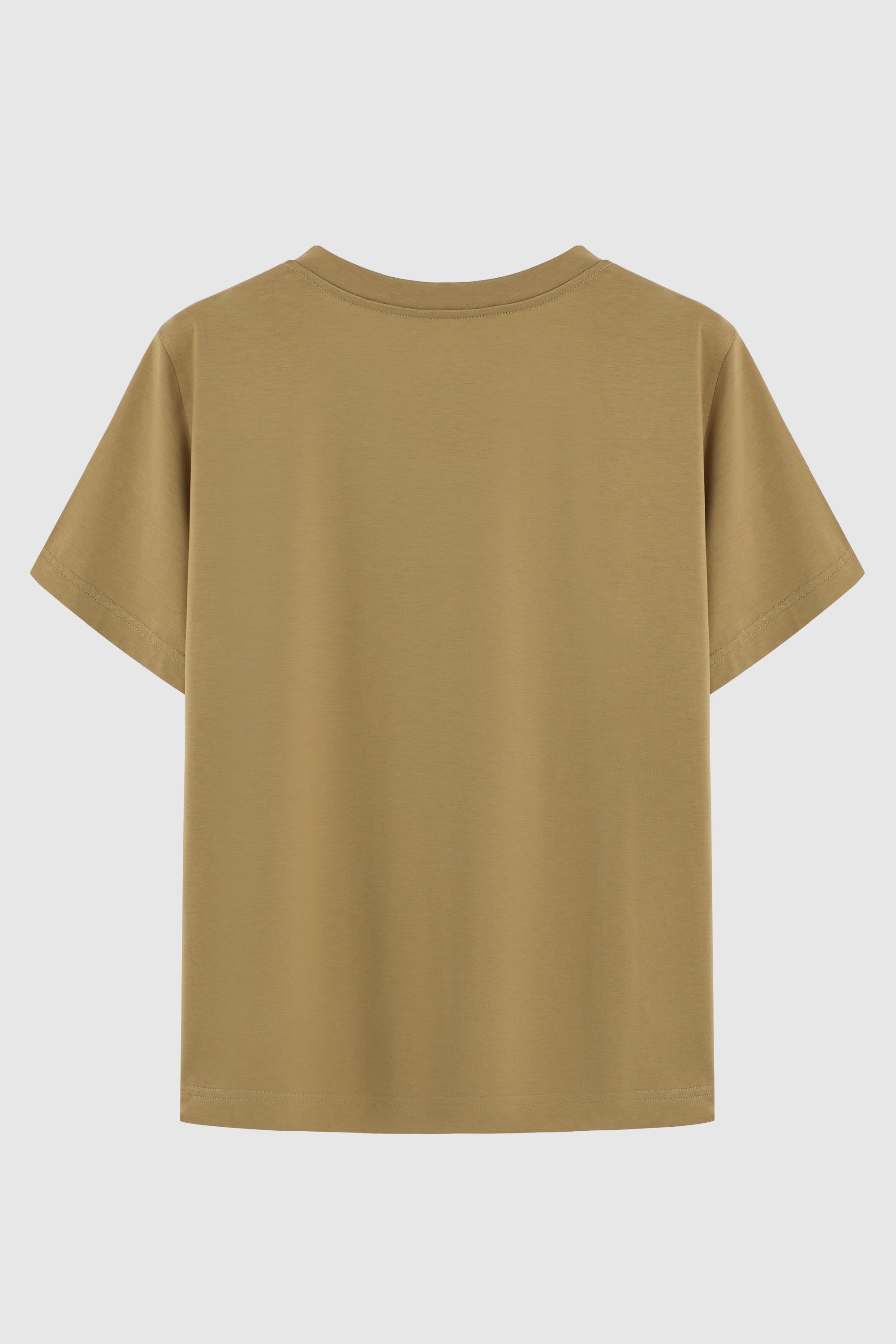 Orolay-Basic Crewneck T-Shirt-#color_Bronze Mist