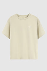 Orolay-Basic Round Neck T-Shirt-#color_Almond Oil