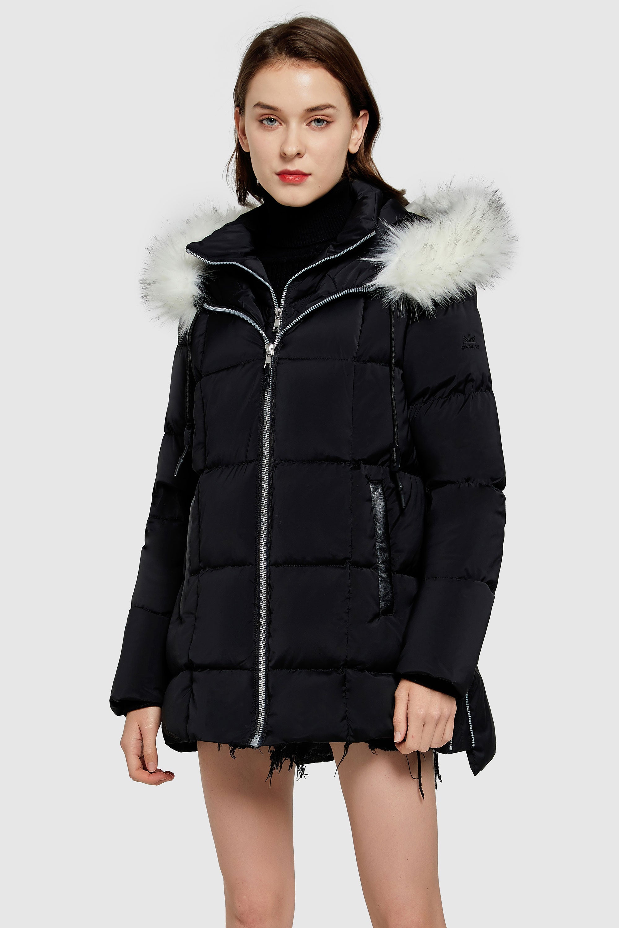 Orolay women's down jacket with faux fur trim hood best sale