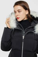 Orolay-Bubble Interior Vest Hooded Puffer-#color_Black