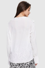 Orolay-Business Casual Chiffon Blouse-Image 4 of Dressy Casual Chiffon Blouse from Orolay - #color_White