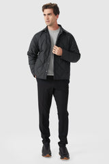 Orolay-Button-Up Quilted Down Puffer-#color_Black