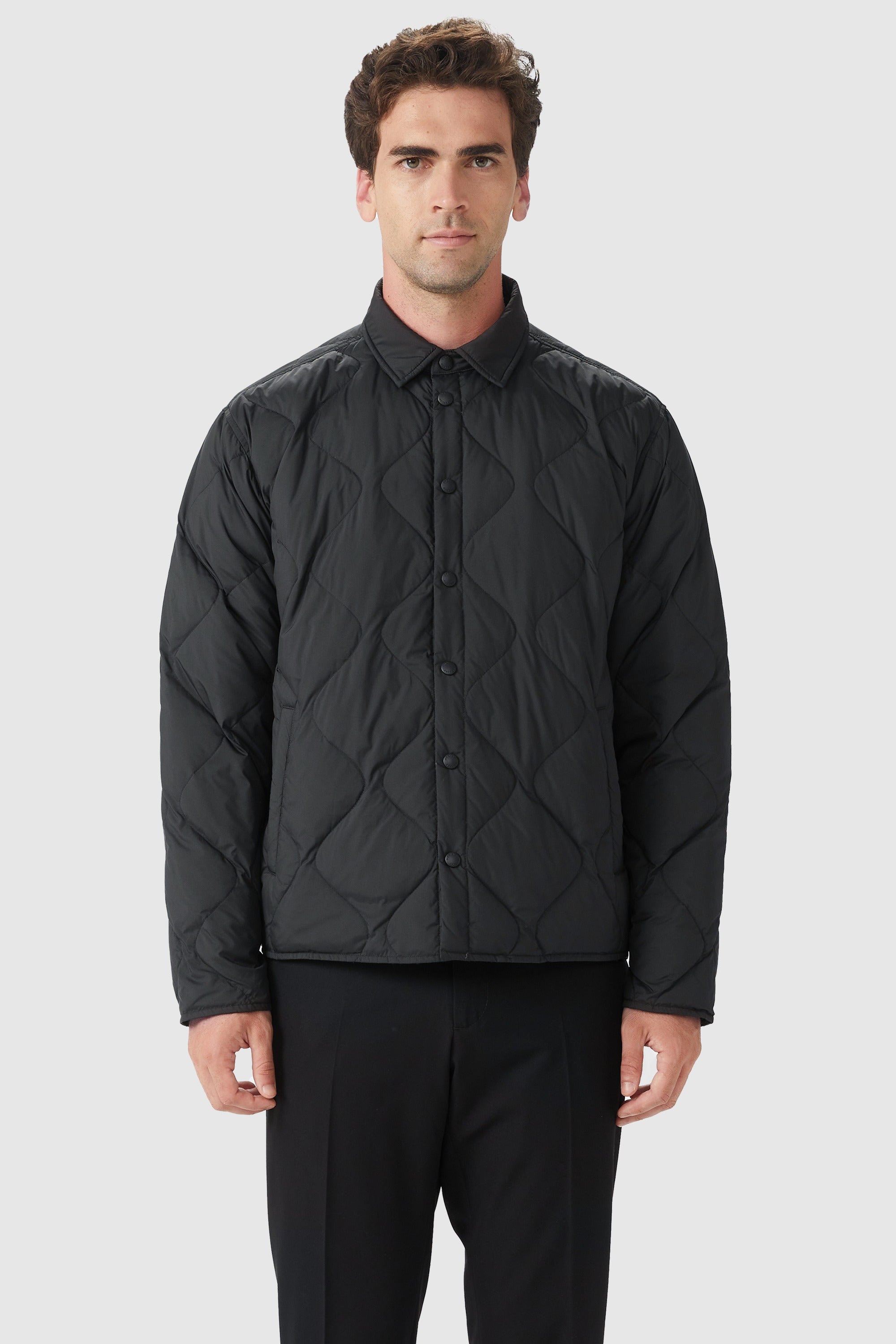 Orolay-Button-Up Quilted Down Puffer-#color_Black