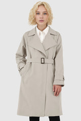 Orolay-Casual Belted Lapel Trench-#color_Oat Milk