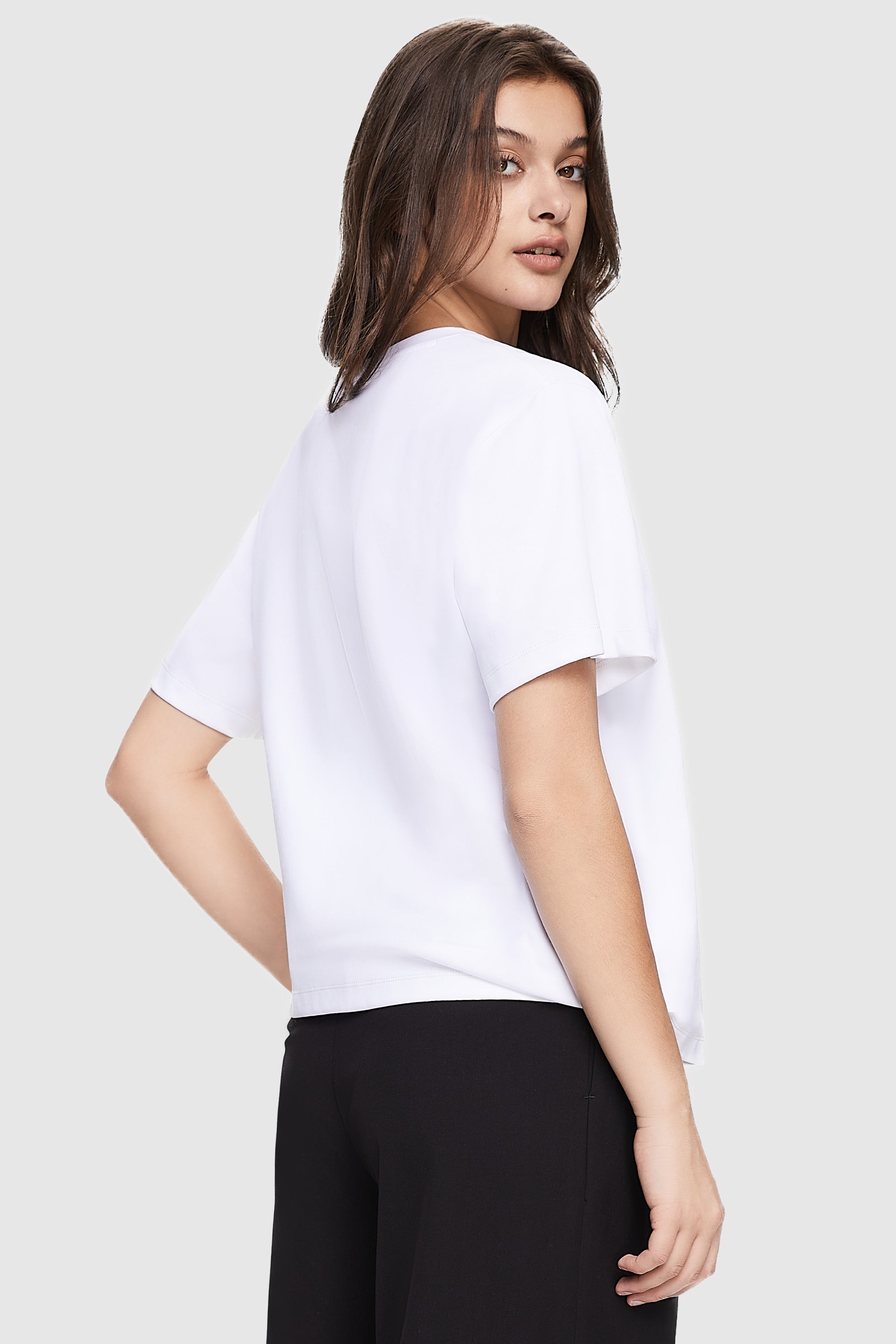 Orolay-Casual Crewneck T-Shirt-#color_White